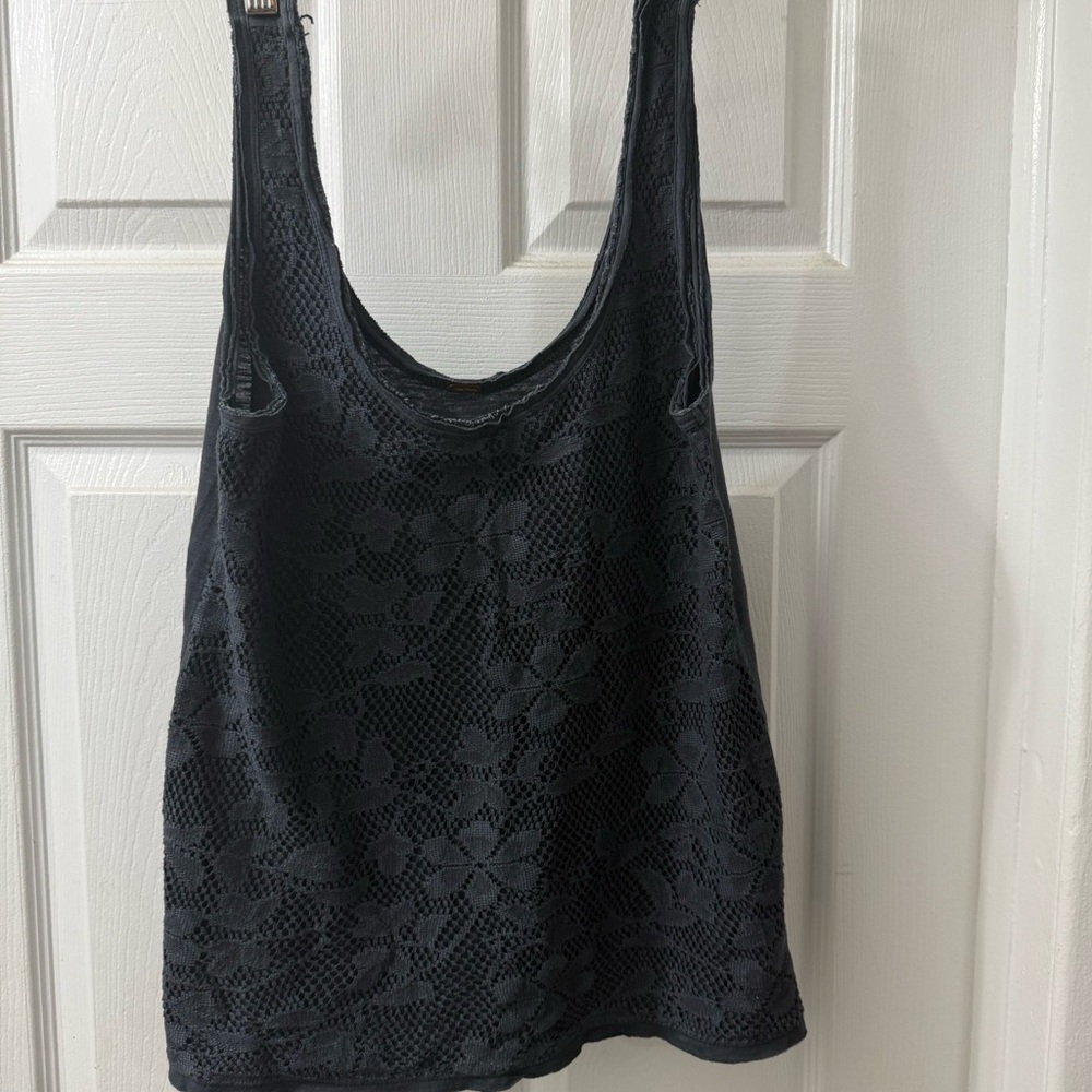 Free People Charcoal Gray Top